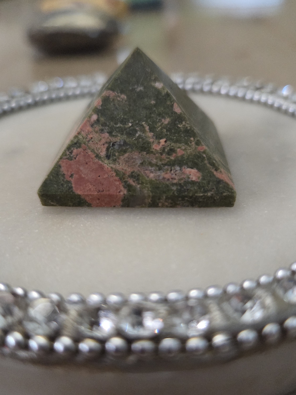 Unakite Crystal Polished Stone Pyramid Sm #9